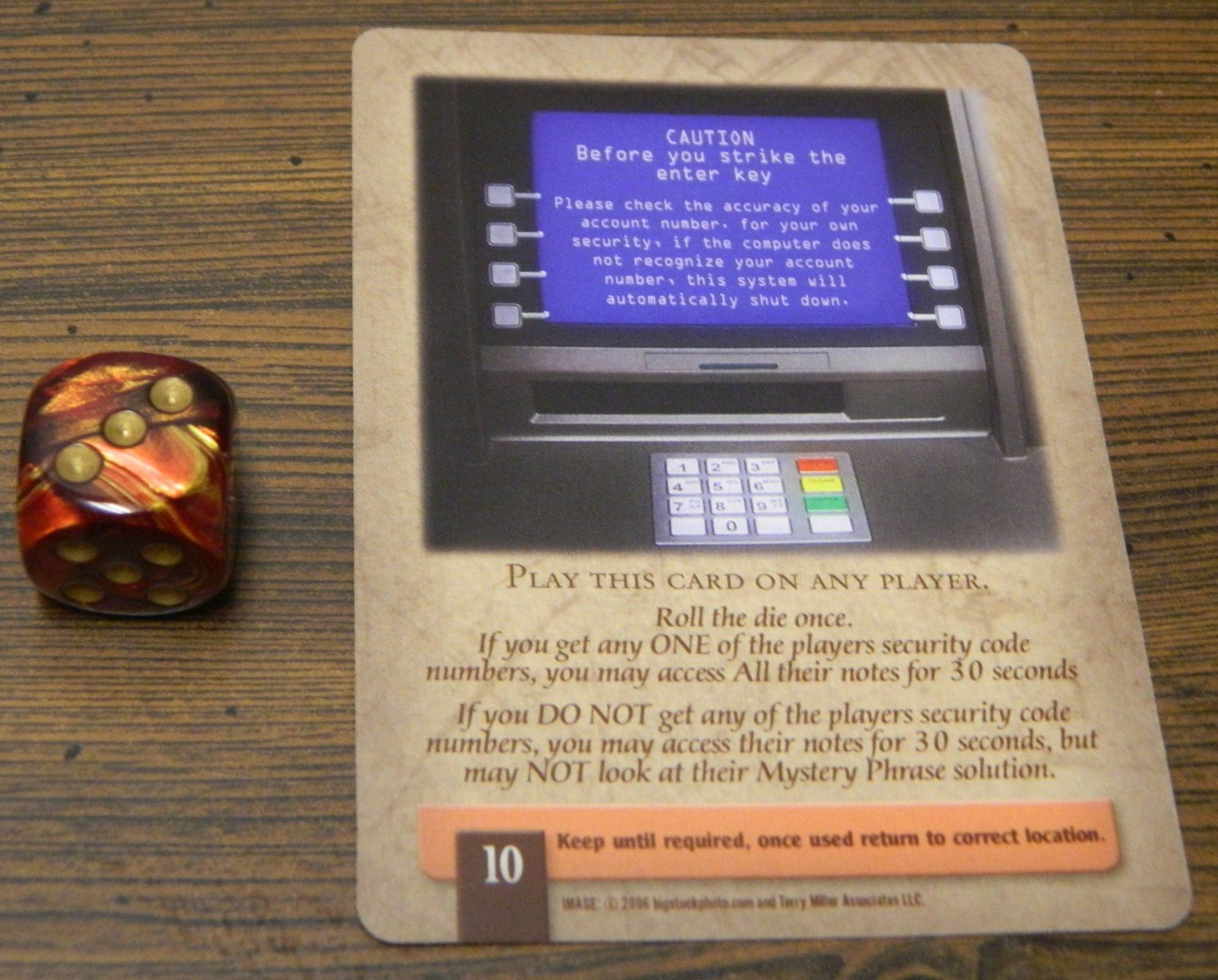 Depository Card trong bộ board game Da Vinci Code