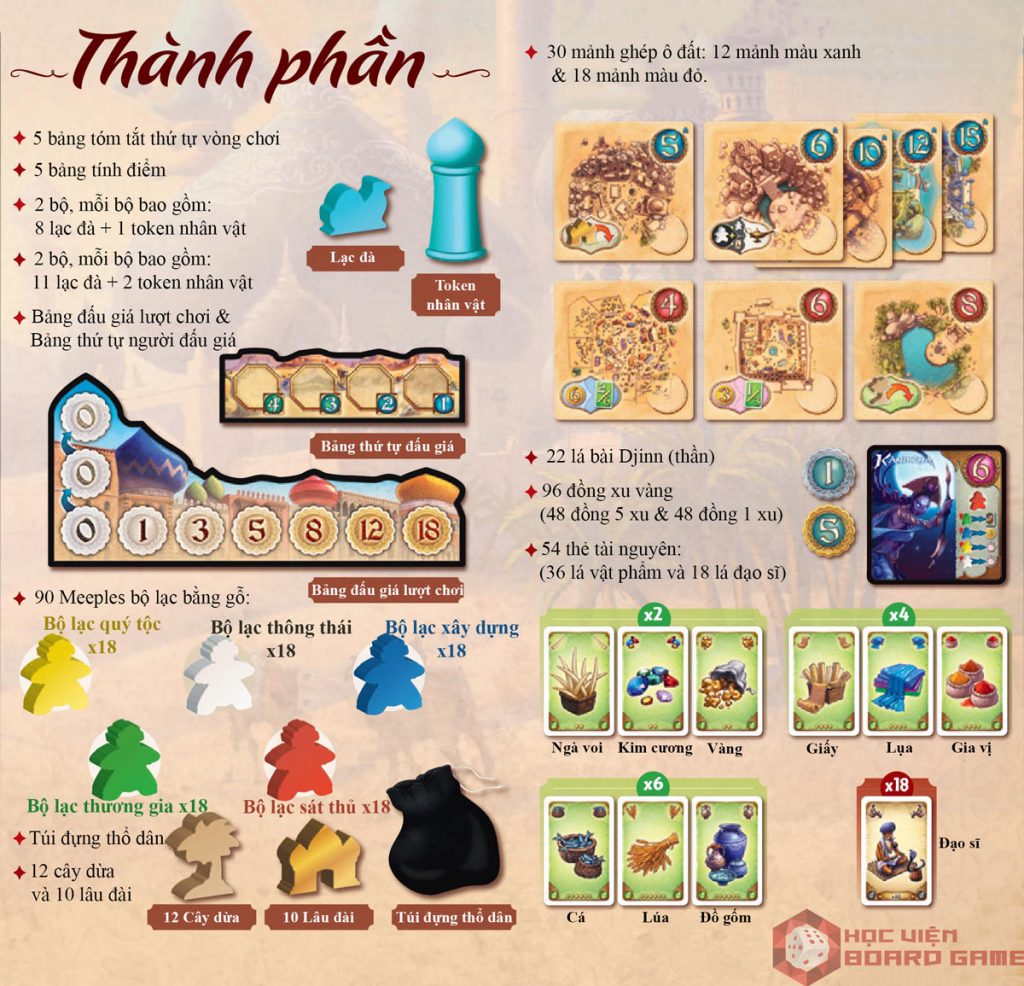 Hướng dẫn cách chơi board game Five Tribes chi tiết nhất
