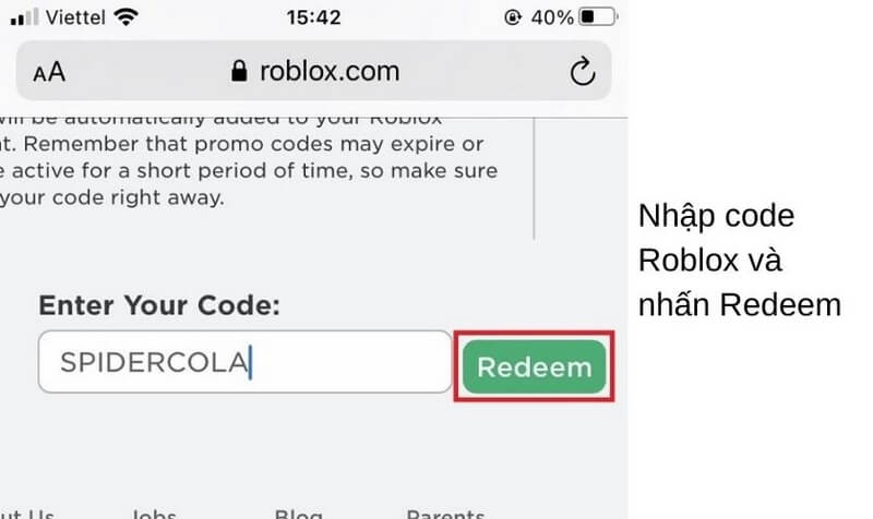 Cách nhập code roblox mới nhất cho tân thủ