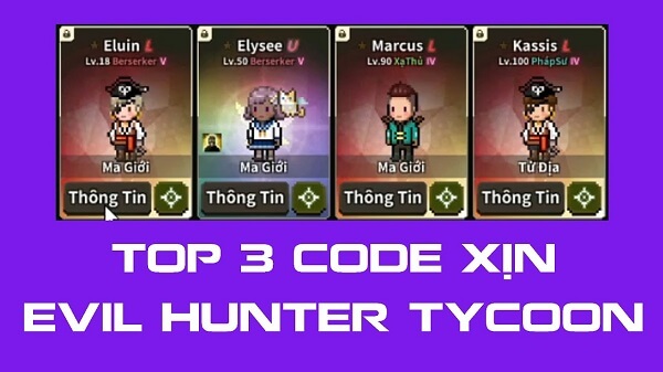 Nhập code Evil Hunter Tycoon mới nhất cho anh em game thủ 4