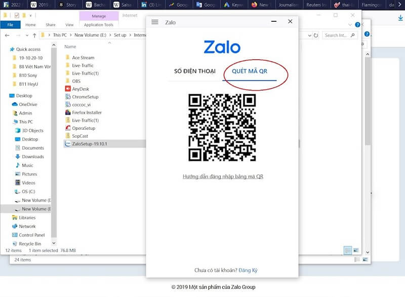 Zalo Web đăng nhập bằng mã QR Code